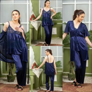 3-Piece Luxury Silk Jersey Nightwear Set
