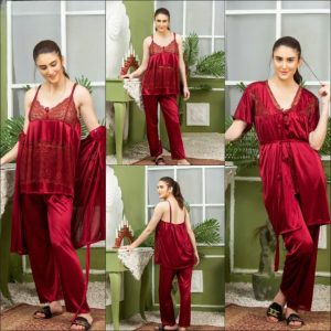 3-Piece Luxury Silk Jersey Nightwear Set