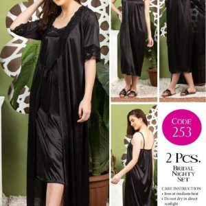 2-Piece Nighty Set – Inner + Gown | Silk Jersey Knit