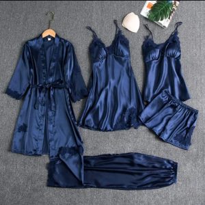 5-Piece Nighty Set – Premium Silk Jersey | Free Size