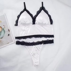 French Sexy Lace Suspender Bikini Underwear – Back Wrap Design
