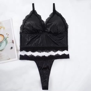 French Sexy Lace Suspender Bikini Underwear – Back Wrap Design