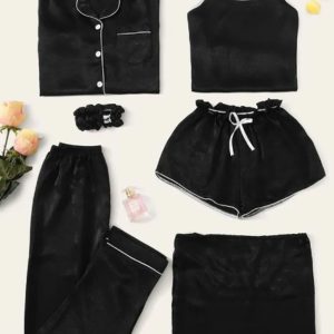 7-Piece Premium Silk Nightwear Set –
