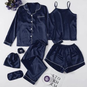 7-Piece Premium Silk Nightwear Set –