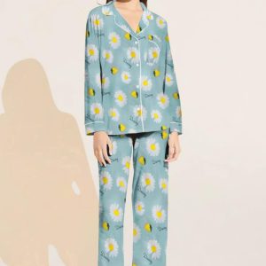 Elegant Linen 2 Pc Pajama Shirt Set
