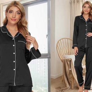 2 Pcs Silk Pajama Set