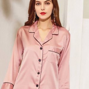 2 Pcs Silk Pajama Set