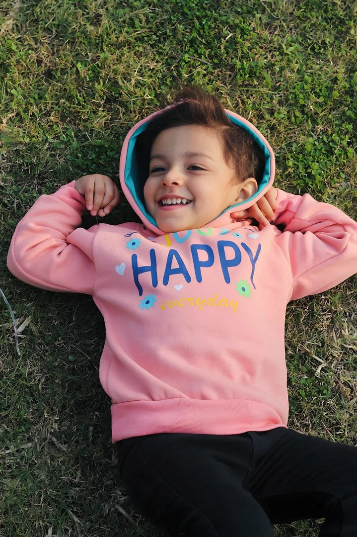 Just Happy Printed Hoodie For Kids