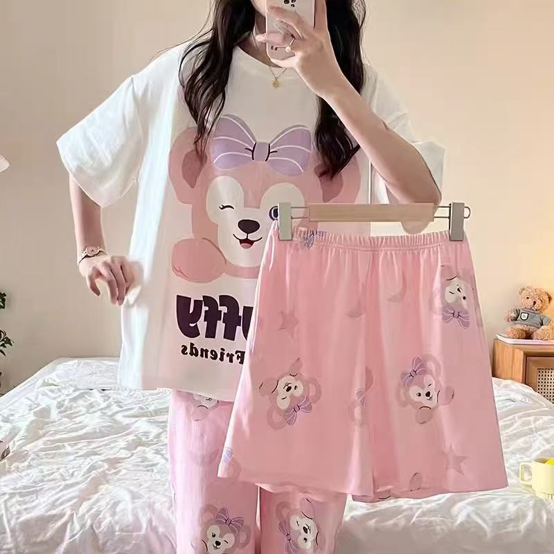 Summer Cotton Pajama Suit – Soft & Breathable Sleepwear for Women-40017