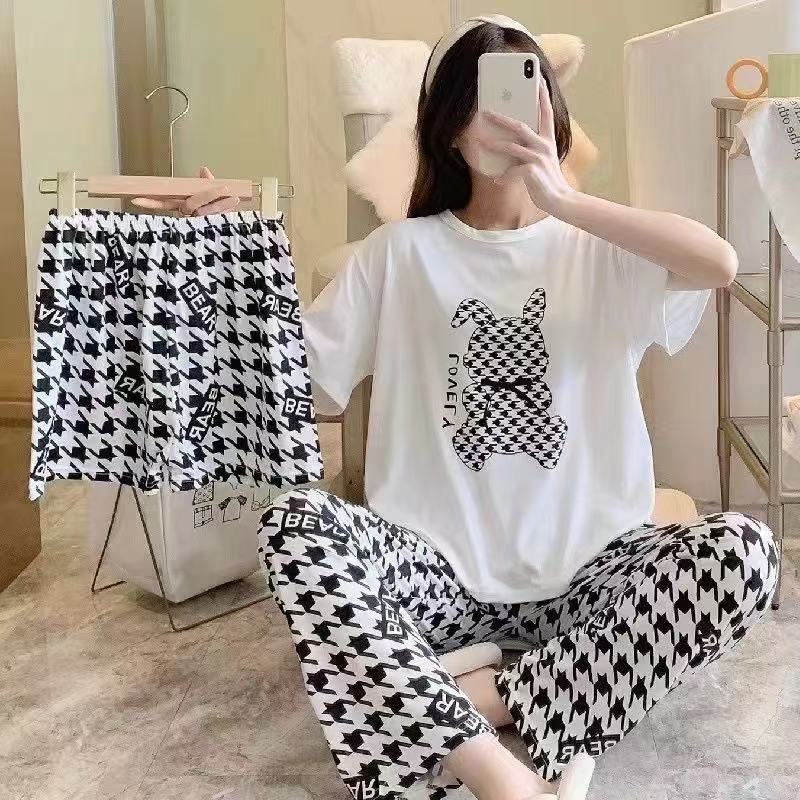 Summer Cotton Pajama Suit – Soft & Breathable Sleepwear for Women-40012