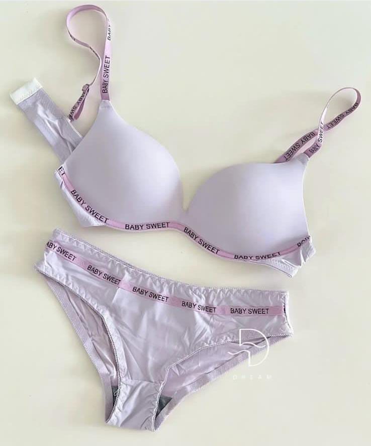 New High-Quality “Bany Sweet” Soft Thin-Pad Bra & Panty Set