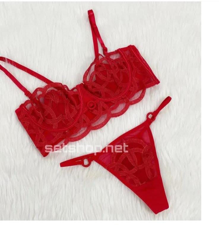 New High-Quality SEATHROUGH NET Bra And Panty Set - 081