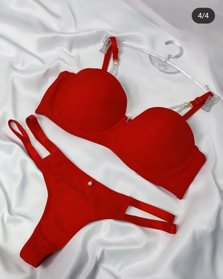 Imported Premium Bra & Panty Set with Beads – Soft Padded