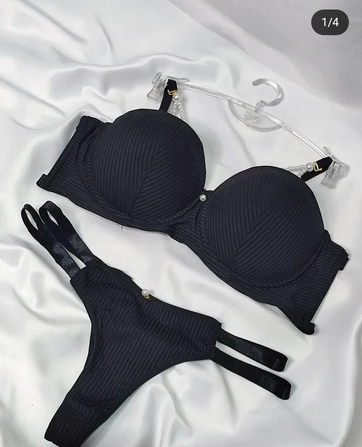 Imported Premium Bra & Panty Set with Beads – Soft Padded