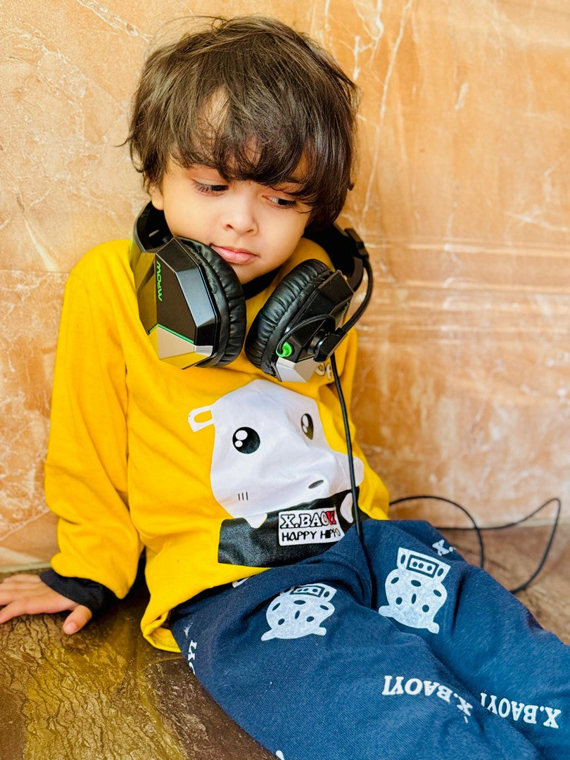 Yellow Love Printed Kids Wear (Each)