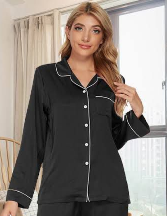 Piping Shirt Pajama Suit – Stylish & Comfortable Nightwear