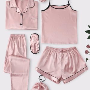7-Piece Premium Silk Nightwear Set –