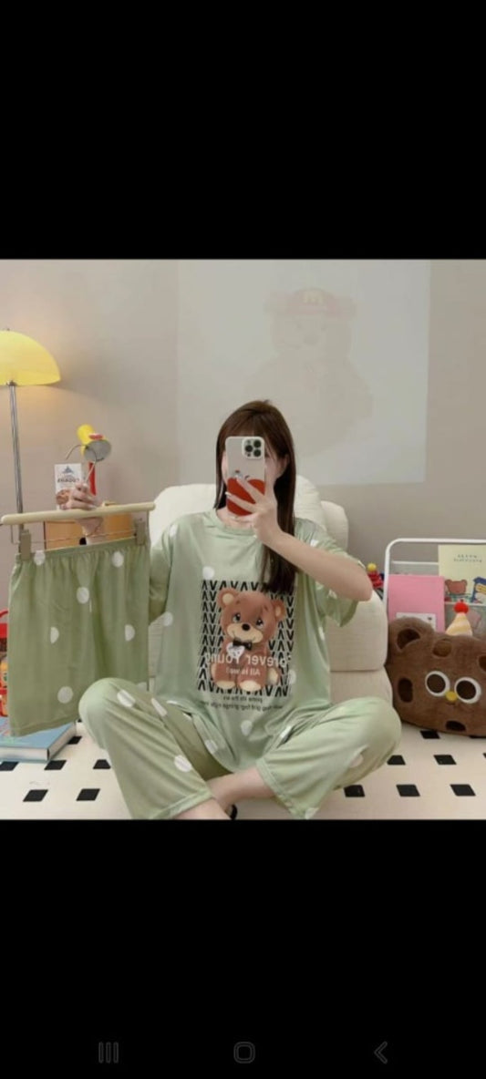 Bear cartoon pj's set