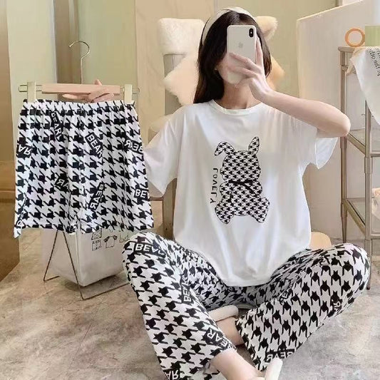 Summer Cotton Pajama Suit – Soft & Breathable Sleepwear for Women-40012