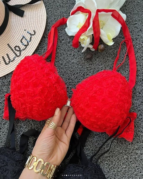 New High-Quality Front Open 2-in-1 Shoulder Straps Wired Push-Up Bra & Panty Set -