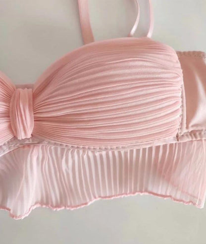 New High-Quality Rainbow Style Soft Thin-Pad Bra & Panty Set - 079
