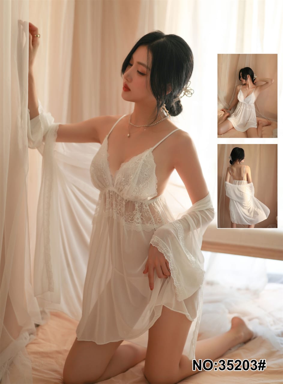Imported Premium 2-Piece Nightwear Set – Net Silk - 05560