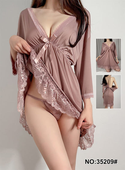 Imported Premium 2-Piece Nightwear Set – Net Silk - 05560